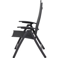 SAVINA XL Klappsessel matt anthrazitaus Aluminium Ranotex Bezug