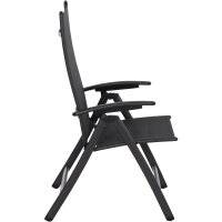 SAVINA XL Klappsessel matt anthrazitaus Aluminium Ranotex Bezug
