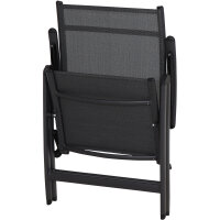 SAVINA XL Klappsessel matt anthrazitaus Aluminium Ranotex Bezug