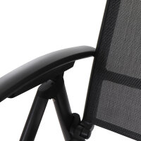 SAVINA XL Klappsessel matt anthrazitaus Aluminium Ranotex Bezug