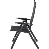 SAVINA XL Klappsessel matt anthrazitaus Aluminium Ranotex Bezug
