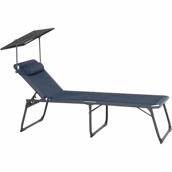 Alu-Campingliege Premium blau Alu / 2D Mesh