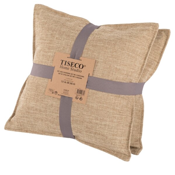 Tiseco Kissen Astoria camel 45 x 45cm, 2er Set
