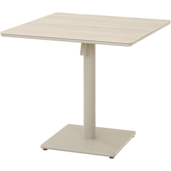 TAVO Tisch 80x80cm matt seidengrau/sintered stone