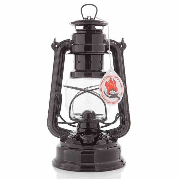 Sturmlaterne Feuerhand tiefschwarz 25,5 x 15,5 cm