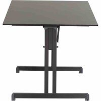 Gastrotisch 120cm x 80cm, anthrazit/anthrazit Stahlgestell / Compac Platte