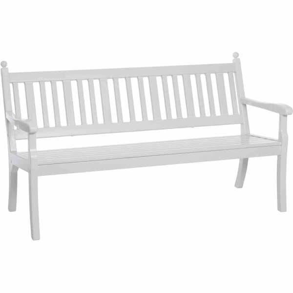 Bank Hohenzollern, 160cm, weiß Kunststoff weiß, 3-sitzig