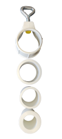 Abschlußring weiß mit 3-fach Adapter, zu...