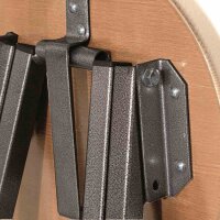 Barhocker, klappbar Stahlgestell, Sitzfläche aus Kiefernholz, pulverbeschichtet
