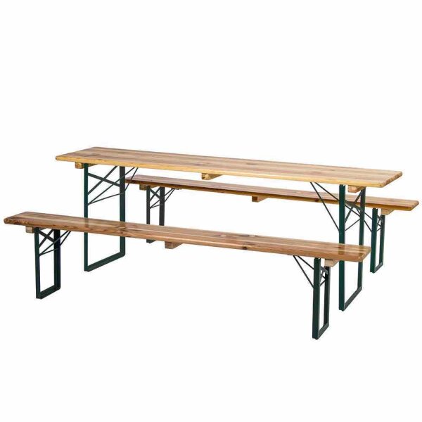 Festzeltgarnitur, Brauereiqualität 220cm x 70cm x 76cm 3-teilig: 2 Bänke / 1 Tisch 70cm Breite