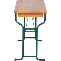 Festzeltgarnitur 110cm mit Rückenlehne 3-teilig, Tisch 50cm Breite