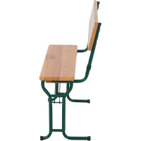 Festzeltgarnitur 110cm mit Rückenlehne 3-teilig, Tisch 50cm Breite