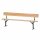 Festzeltgarnitur 220cm mit Rückenlehne 3-teilig, Tisch 60cm Breite