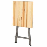 Stehtisch 80cm x 80cm Kiefernholz eckig klappbar Stahlgestell Party Stehtisch