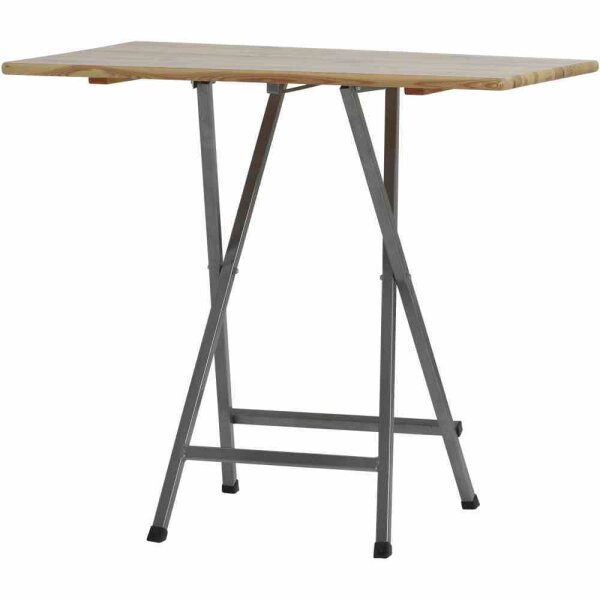 Stehtisch 120cm x 80cm Kiefernholz eckig klappbar Stahlgestell Party Stehtisch