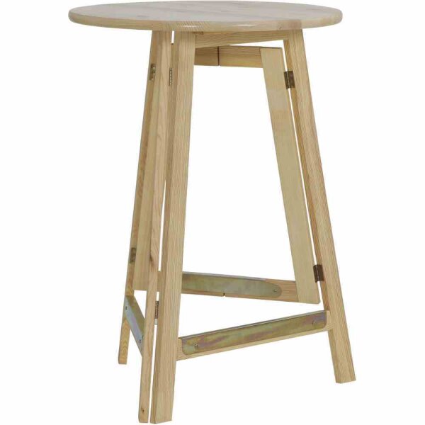 Stehtisch Ø78cm, komplett aus Kiefernholz Gestell klappbar