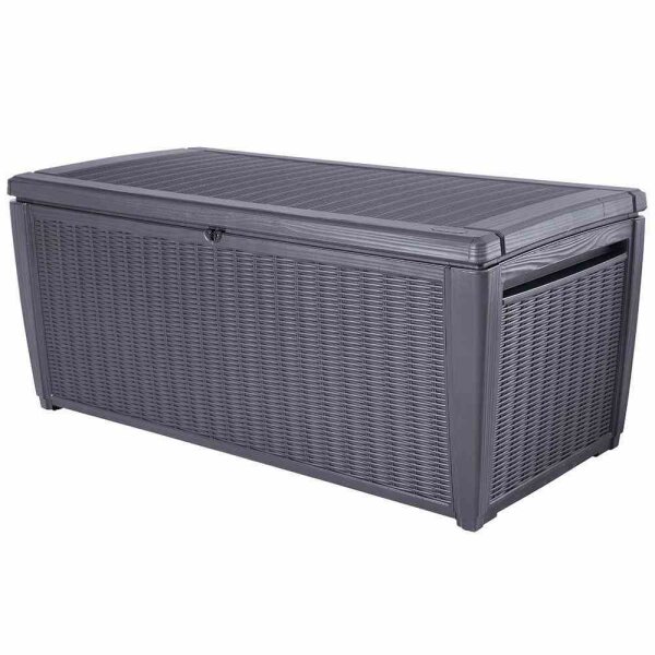 Kissenbox Rattanoptik Sumatra, anthrazit ca. 145x73x64 cm, Kunststoffgeflecht
