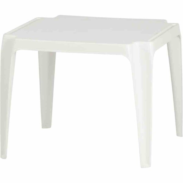 Kindertisch, 50cm x 50cm, weiß Vollkunststoff, Monoblock, stapelbar