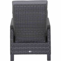 Solea Lounge Sessel matt anthrazit / night-blue Gestell Aluminium, Fläche Gardino®-Geflecht, inkl. Kissen salt & pepper, mit Relaxfunktion
