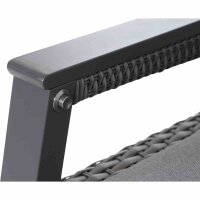 Solea Lounge Sessel matt anthrazit / night-blue Gestell Aluminium, Fläche Gardino®-Geflecht, inkl. Kissen salt & pepper, mit Relaxfunktion