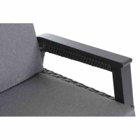 Solea Lounge Sessel matt anthrazit / night-blue Gestell Aluminium, Fläche Gardino®-Geflecht, inkl. Kissen salt & pepper, mit Relaxfunktion