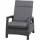 Solea Lounge Sessel matt anthrazit / night-blue Gestell Aluminium, Fläche Gardino®-Geflecht, inkl. Kissen salt & pepper, mit Relaxfunktion