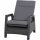 Solea Lounge Sessel matt anthrazit / night-blue Gestell Aluminium, Fläche Gardino®-Geflecht, inkl. Kissen salt & pepper, mit Relaxfunktion