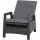 Solea Lounge Sessel matt anthrazit / night-blue Gestell Aluminium, Fläche Gardino®-Geflecht, inkl. Kissen salt & pepper, mit Relaxfunktion