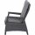Solea Lounge Sessel matt anthrazit / night-blue Gestell Aluminium, Fläche Gardino®-Geflecht, inkl. Kissen salt & pepper, mit Relaxfunktion