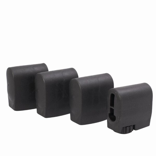 Sieger 4er Fußkappenset für Tische 25mm x 45mm, grau, für Tisch 153/W, 180/W
