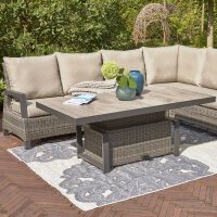 Corido Modul Mitte Gestell Alu matt-anthrazit, Gardino®-Geflecht charcoal grey, mit Sitz- u. Rückenkissen taupe meliert