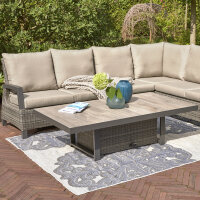 Corido Modul Mitte Gestell Alu matt-anthrazit, Gardino®-Geflecht charcoal grey, mit Sitz- u. Rückenkissen taupe meliert