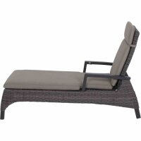 Corido Liege matt anthrazit / charcoal grey Gestell Aluminium, Fläche Gardino®-Geflecht, inkl. Auflage taupe-meliert