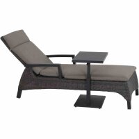 Corido Liege matt anthrazit / charcoal grey Gestell Aluminium, Fläche Gardino®-Geflecht, inkl. Auflage taupe-meliert