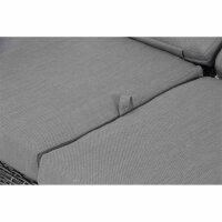 Corido Lounge 3er Sofa Gestell Alu matt-anthrazit, Gardino®-Geflecht charcoal grey, mit Sitz- u. Rückenkissen taupe meliert