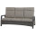 Corido Lounge 3er Sofa Gestell Alu matt-anthrazit, Gardino®-Geflecht charcoal grey, mit Sitz- u. Rückenkissen taupe meliert