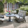 Corido Lounge 3er Sofa Gestell Alu matt-anthrazit, Gardino®-Geflecht charcoal grey, mit Sitz- u. Rückenkissen taupe meliert