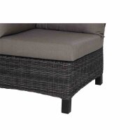 Corido Modul Ecke Gestell Alu matt-anthrazit, Gardino®-Geflecht charcoal grey, mit Sitz- u. Rückenkissen taupe meliert