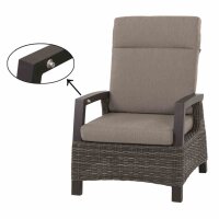 Corido Loungesessel Gestell Alu matt-anthrazit, Gardino®-Geflecht charcoal grey, mit Sitz- u. Rückenkissen taupe meliert