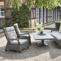 Corido Loungesessel Gestell Alu matt-anthrazit, Gardino®-Geflecht charcoal grey, mit Sitz- u. Rückenkissen taupe meliert