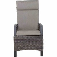 Corido Dining Move Sessel Gestell Alu matt-anthrazit, Gardino®-Geflecht charcoal grey, mit Sitz- u. Rückenkissen taupe meliert