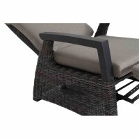 Corido Relax Loungesessel Gestell Alu matt-anthrazit, Gardino®-Geflecht charcoal grey, mit Sitz- u. Rückenkissen taupe meliert