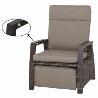 Corido Relax Loungesessel Gestell Alu matt-anthrazit, Gardino®-Geflecht charcoal grey, mit Sitz- u. Rückenkissen taupe meliert