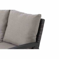 Corido Modul 2-Sitzer Gestell Alu matt-anthrazit, Gardino®-Geflecht charcoal grey, mit Sitz- u. Rückenkissen taupe meliert