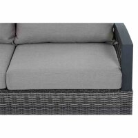 Corido Modul 2-Sitzer Gestell Alu matt-anthrazit, Gardino®-Geflecht charcoal grey, mit Sitz- u. Rückenkissen taupe meliert