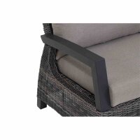 Corido Modul rechts 2-Sitzer Gestell Alu matt-anthrazit, Gardino®-Geflecht charcoal grey, mit Sitz- u. Rückenkissen taupe meliert