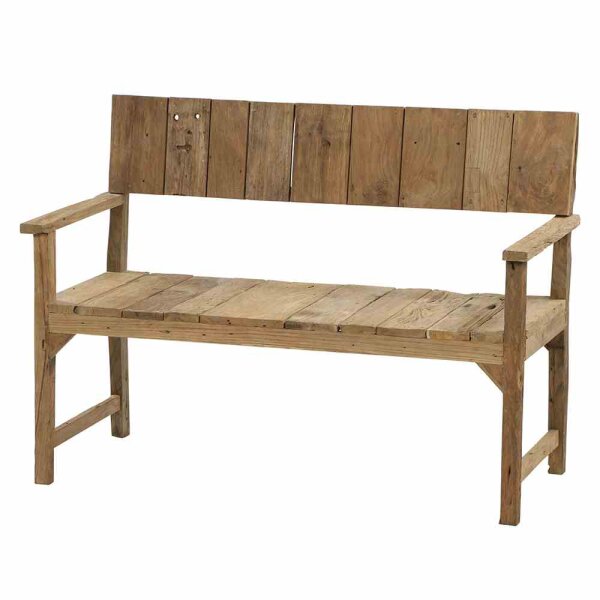Loreo 2er Bank Gestell und Fläche Teakholz Recycled natur