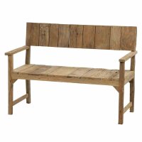 Loreo 2er Bank Gestell und Fläche Teakholz Recycled natur