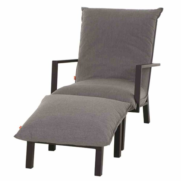 Lounge-Set Rockford matt anthrazit, Hocker+Sessel, Bezug Sunbrella