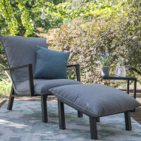 Lounge-Set Rockford matt anthrazit, Hocker+Sessel, Bezug Sunbrella